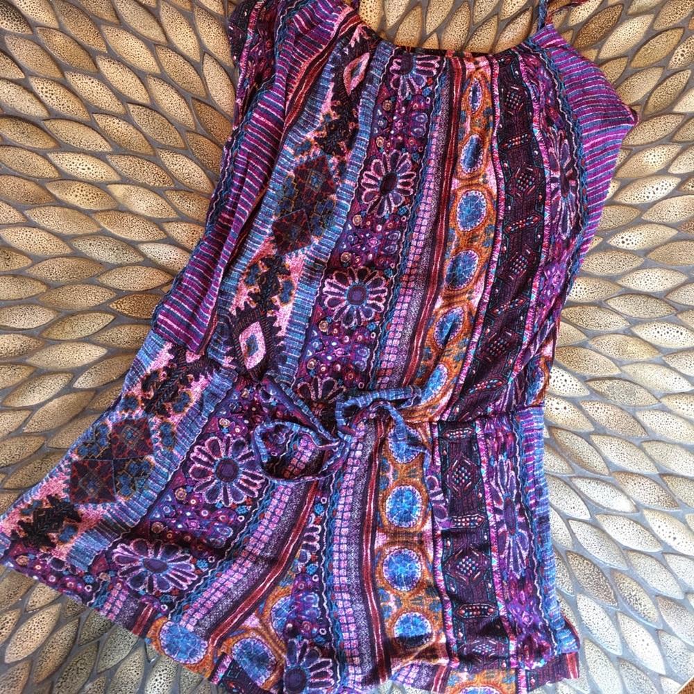 Pretty Patterned Veronica M Romper, Size XS